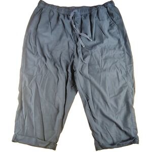Lane Bryant 22/24 Black Pull On Capri Pants Spring Pockets comfort beach